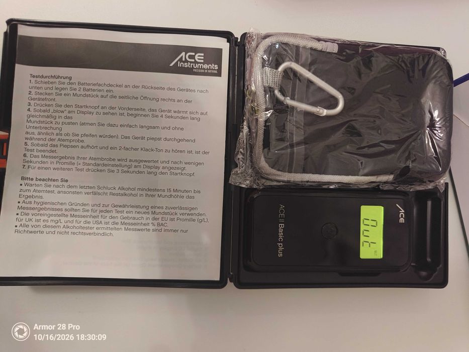 Алкотестер ACE II Basic Plus – точность измерения 99,0%