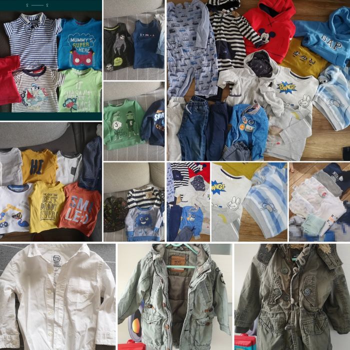 Paka ciuchów dla chłopca 68-74-80 spodnie bluzki bluzy kurtki