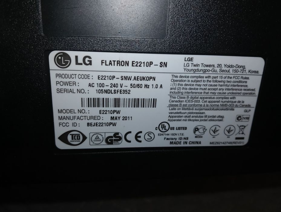 Monitor Lg FLATRON 65Hz