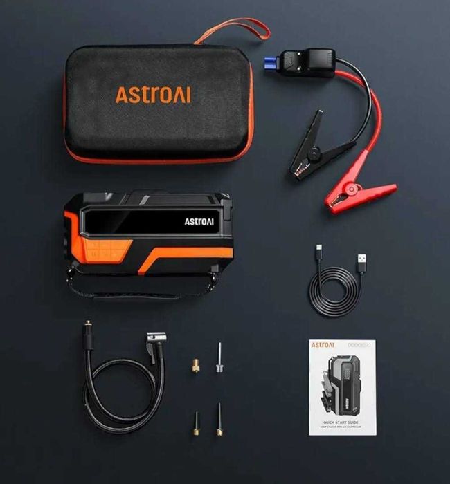 POWERBANK BOOSTER jump starter ze sprężarką powietrza latarka 6000A