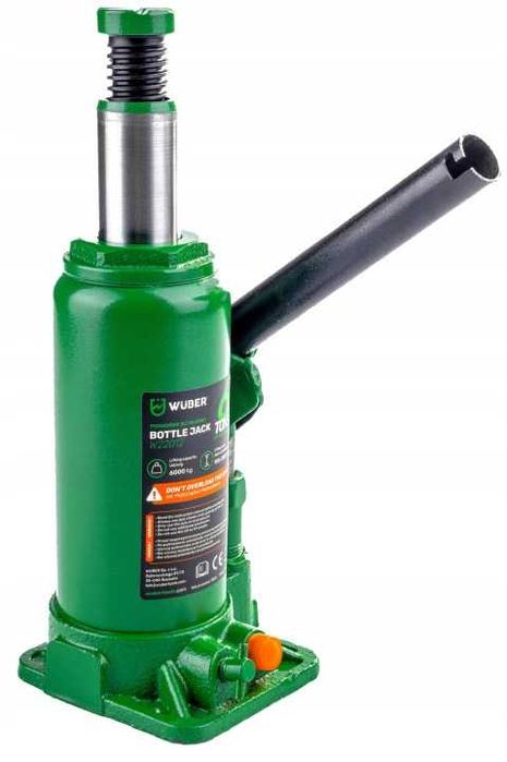 Podnośnik samochodowy hydrauliczny warsztatowy 6T butelkowy Wuber 380 mm NOWY SOLIDNY!