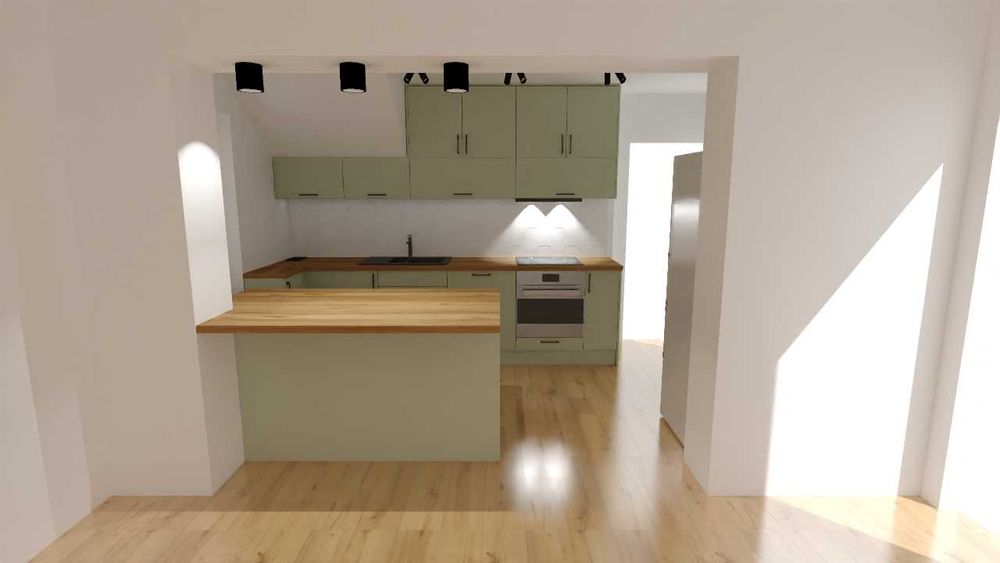 Wizualizacja kuchnia projekt mebli kuchennych projektowanie wnętrz