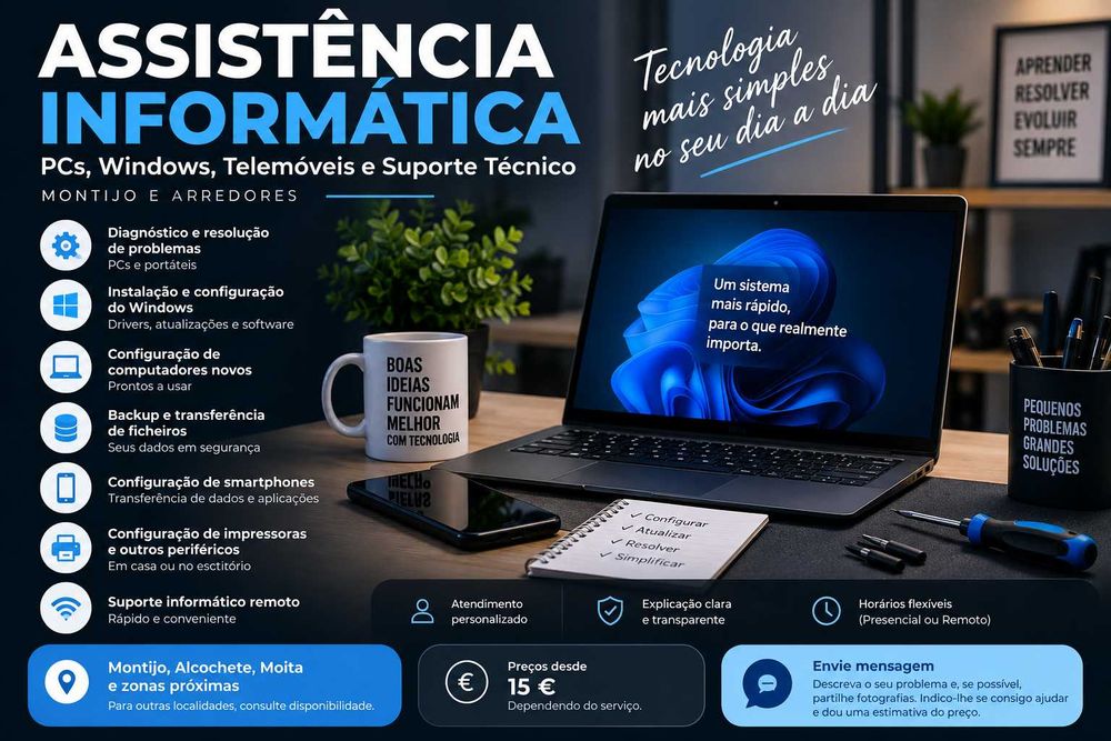 Assistência Informática | PCs, Windows, Telemóveis e Suporte Técnico