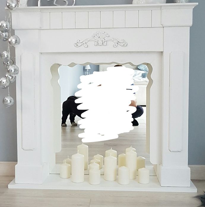 Portal kominkowy ozdobny drewniany