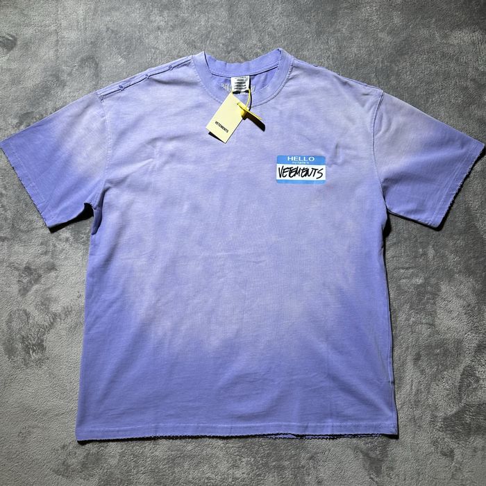 Футболка Vetements Hello my name purple S M L