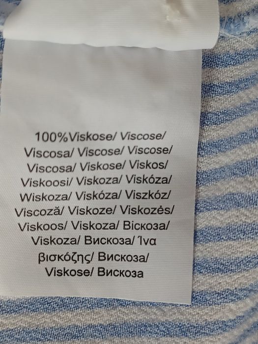 Wiskozowa bluzka casual Xl biała niebieskie paski