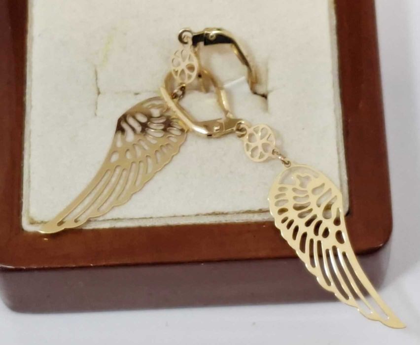 Prześliczne złote kolczyki 585