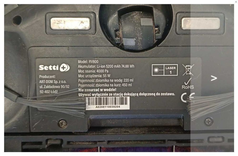 robot sprzątający SETTI RV800