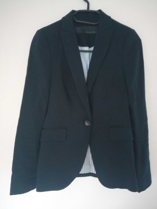 Zara Basic damski żakiet granatowy marynarka r 34
