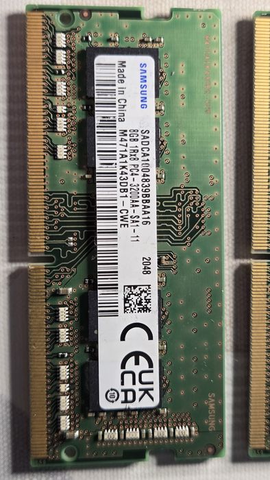 Zestaw pamięci RAM Samsung do laptopów 2×8gb.