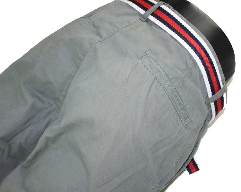 Męskie spodenki z paskiem Tom Tailor - Polo Team szare szorty nowe W40