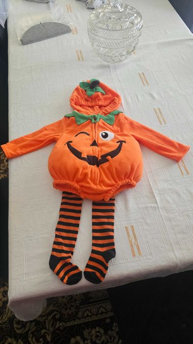 Máscara halloween bebé abóbora 6/12 meses