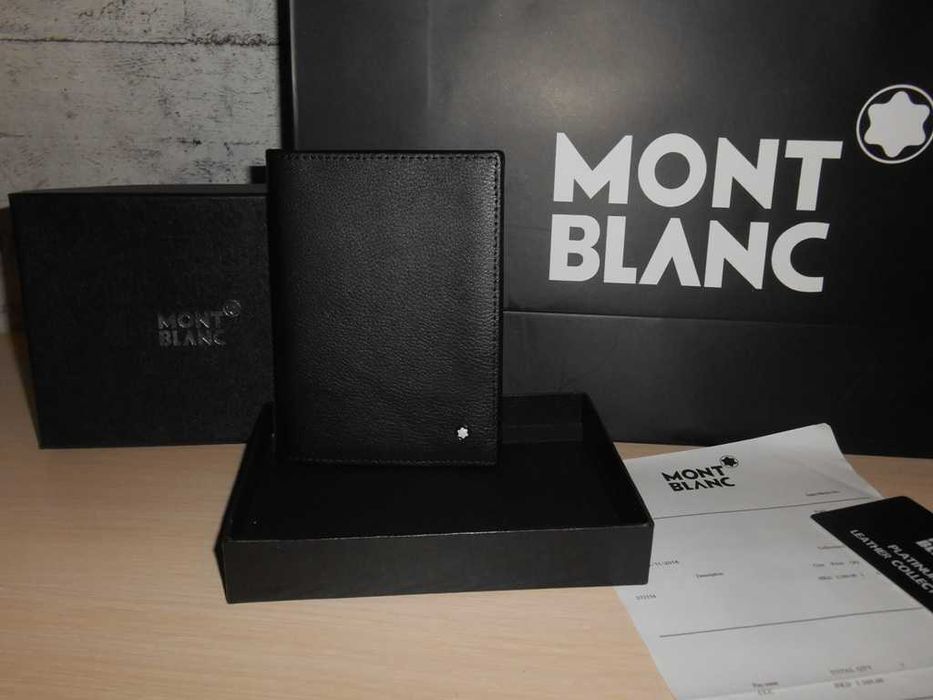 Okładka Dokumenty, Passport etui portfel MĘSKI Mont Blanc, skóra 4-003