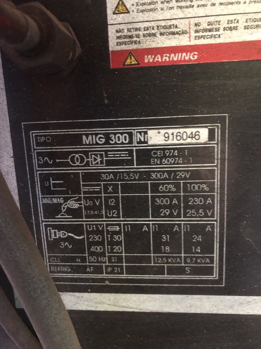 Aparelho soldar a fio 300A