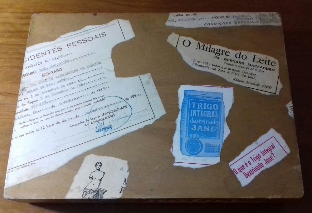 Caixa de viagem em madeira anos 60
