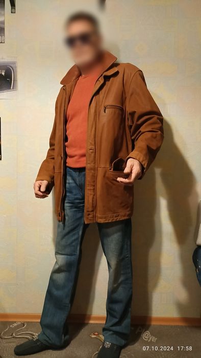 Куртка кожаная, мужская р. XXL  рост 185-195 Испания