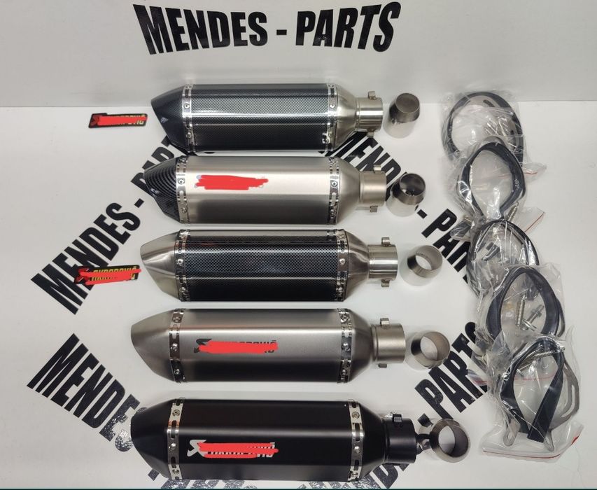Ponteira de moto tipo akrapovic 37cm