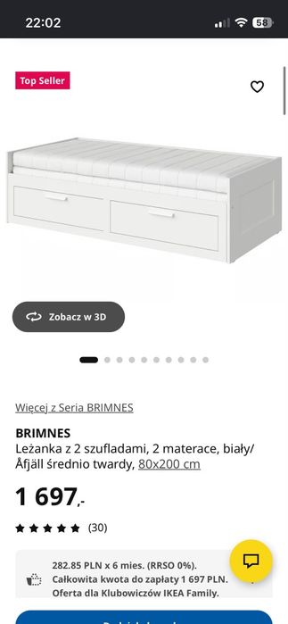 Łóżko Ikea rozkładane