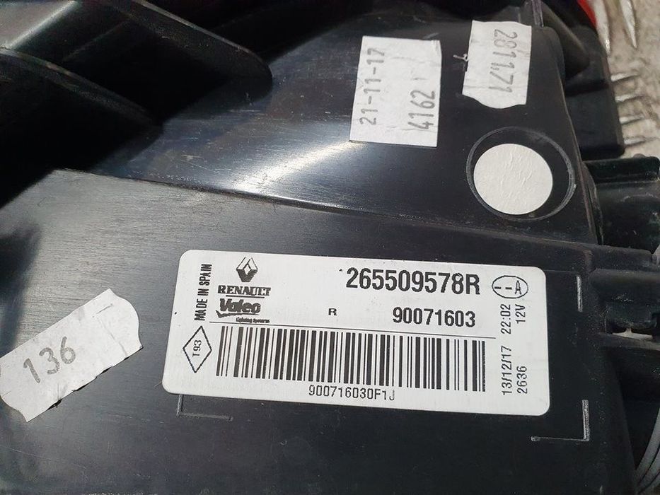 FAROLIM TRASEIRO DIREITO RENAULT MEGANE IV FASTBACK 2017 -265509578R