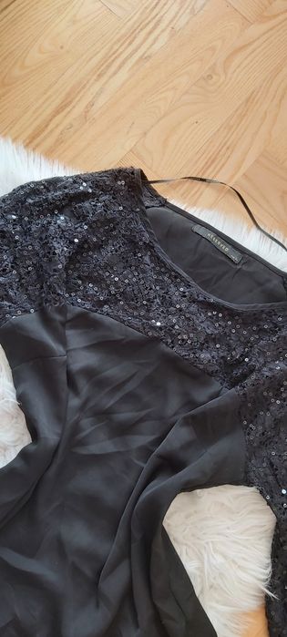 Bluzka koszula cyrkonie elegancka czarna h&m