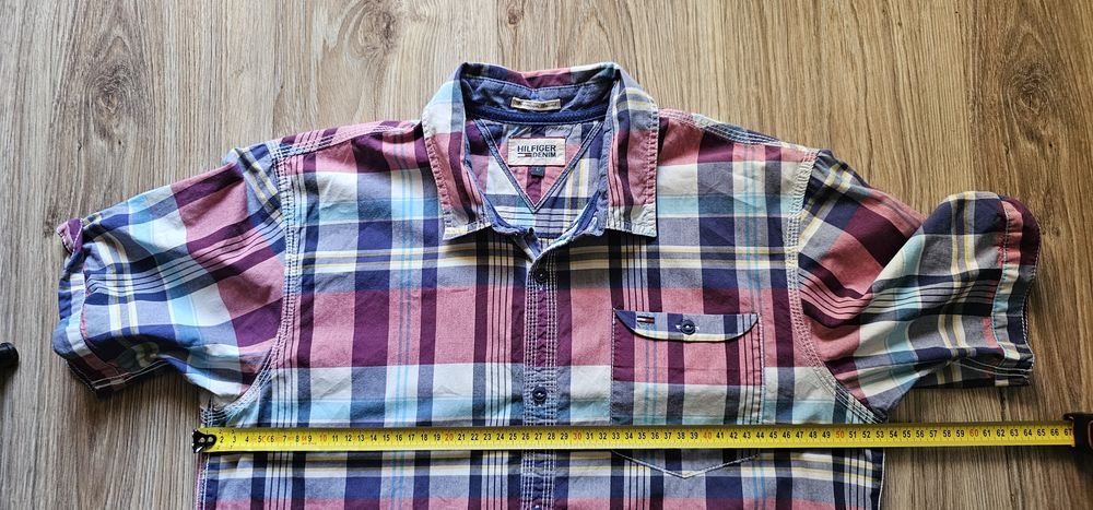 Tommy Hilfiger męska koszula rozmiar L 100% bawełny krótki rękaw