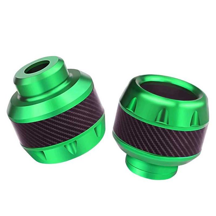 Mini-cogumelos cilíndricos proteção eixos - Par em alumínio e borracha