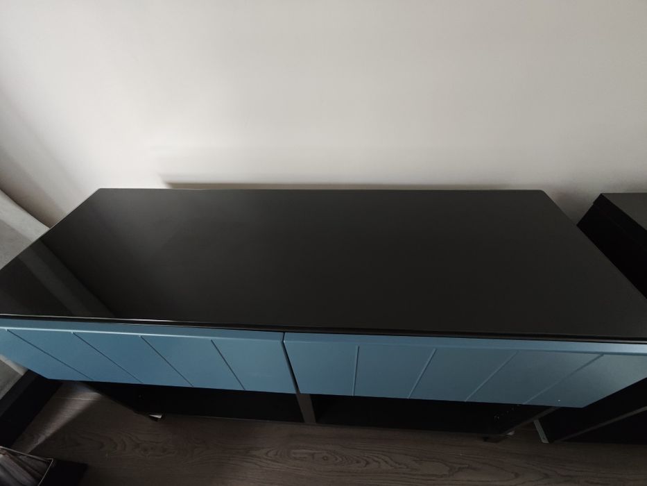 IKEA Besta panel szklany czarny szklo 120