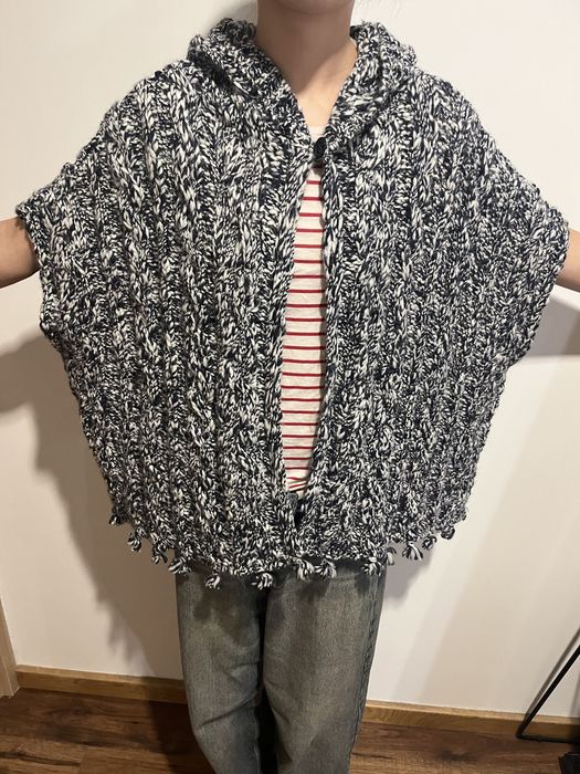 Zara sweter narzutka peleryna ponczo kardigan dzianina r . 152