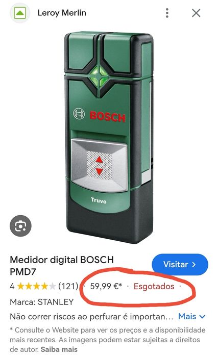 Detetor de metais Bosch Truvo