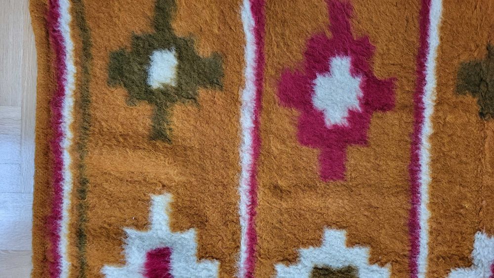 kilim czysta wełna pled Cepelia gobelin bez wad ideał 200x150cm koc