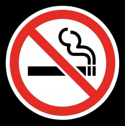 Naklejka  Zakaz Palenia Okrągła 10 cm 2sztuki + tabliczka uwaga śnieg