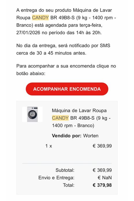 Máquina de lavar roupa nova