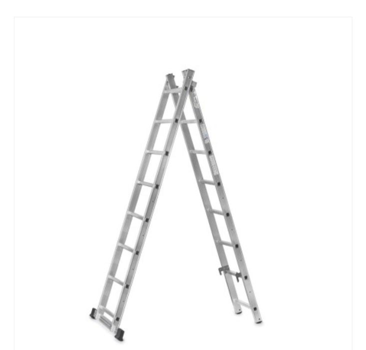 Drabina aluminiowa 2x8 Drabest Pro wzmocniona domowa