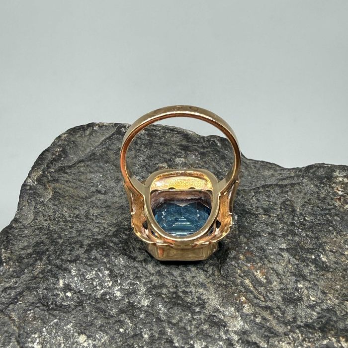 Stary Złoty pierścionek WARMET z TOPAZEM - ROZMIAR 15 - próba 585 14k