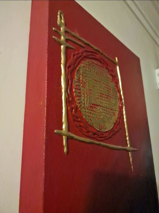 Conjunto de quandos pintado com folha de ouro