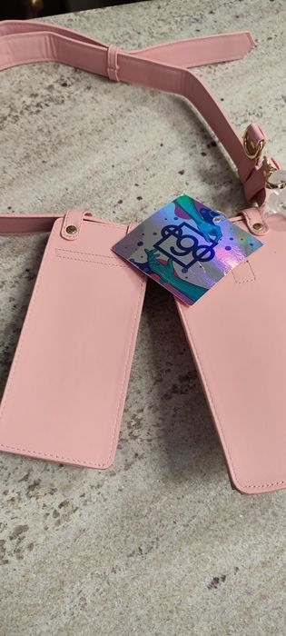 Saszetka nerka na pas pasek torebka EGO puder róż nowa