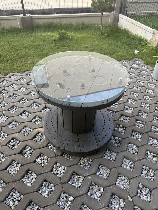 Stolik kawowy z bębna kablowego SUPER NA TARAS BALKON