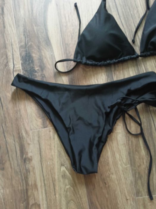 Czarny dwuczęściowy strój kąpielowy bikini XL, 2 szt majtek