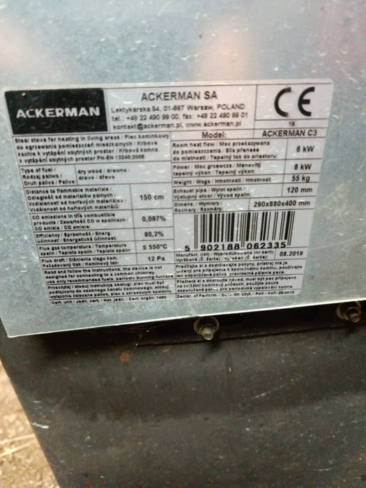 Piec stalowy kominkowy Ackerman