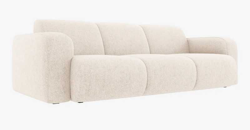 Nowoczesna sofa 3-osobowe Molino Szenil Jasny beż 235x95x72cm Micadoni