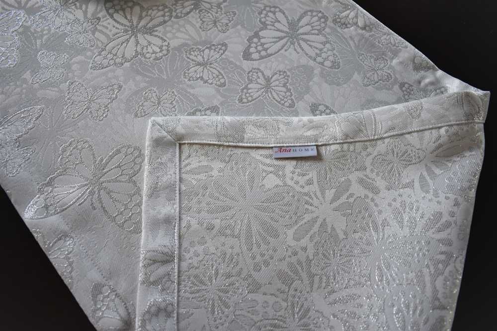 Bieżnik dwustronny Srebrne Motyle 40 x 160 cm