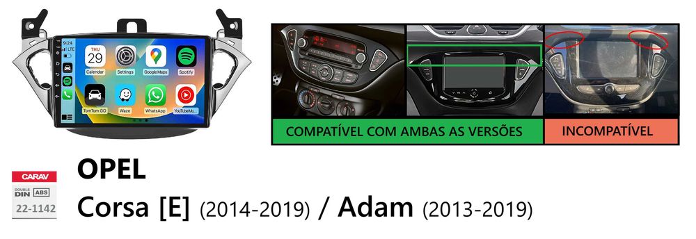 Rádio 2DIN 9" [4+64GB] • Opel CORSA [E] • ADAM • MOKKA • KARL Android