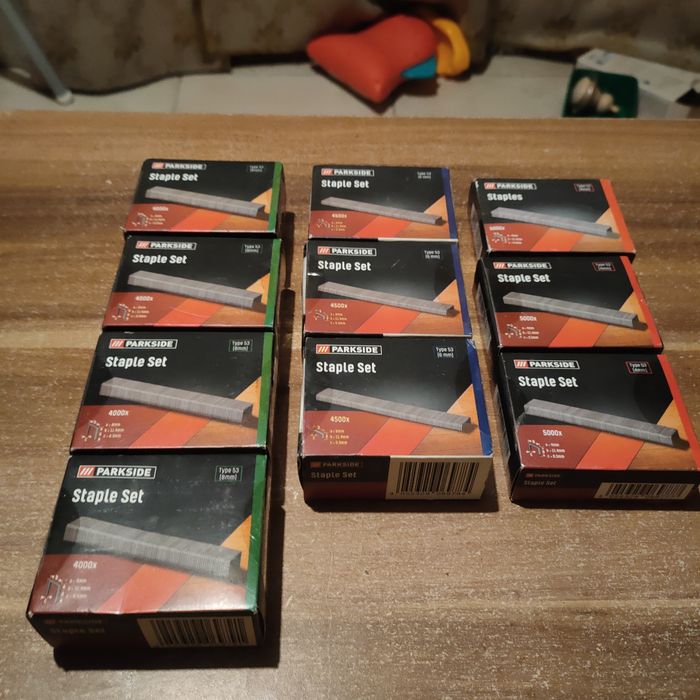 Parkside zszywki typ 53 długość 8mm 4000szt,6mm 4500szt,4mm 5000szt.-4Paczki
