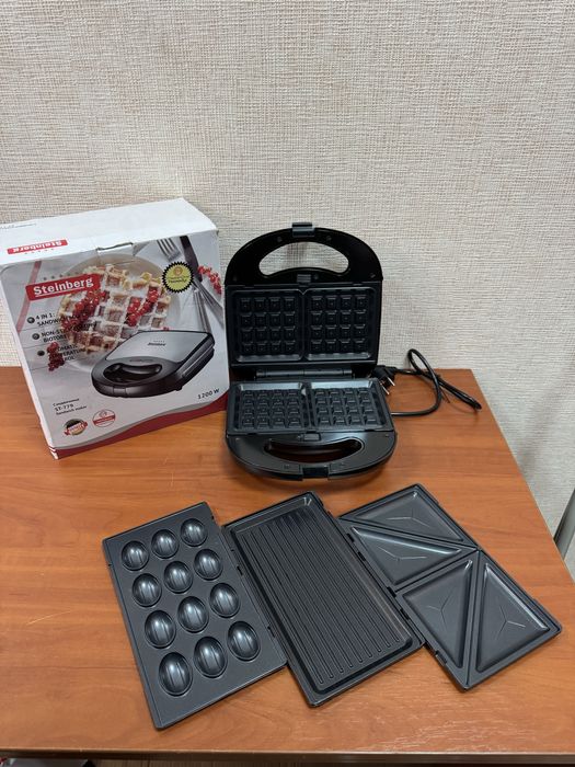 Гриль мультипекарь 4в1 1200W вафельница!