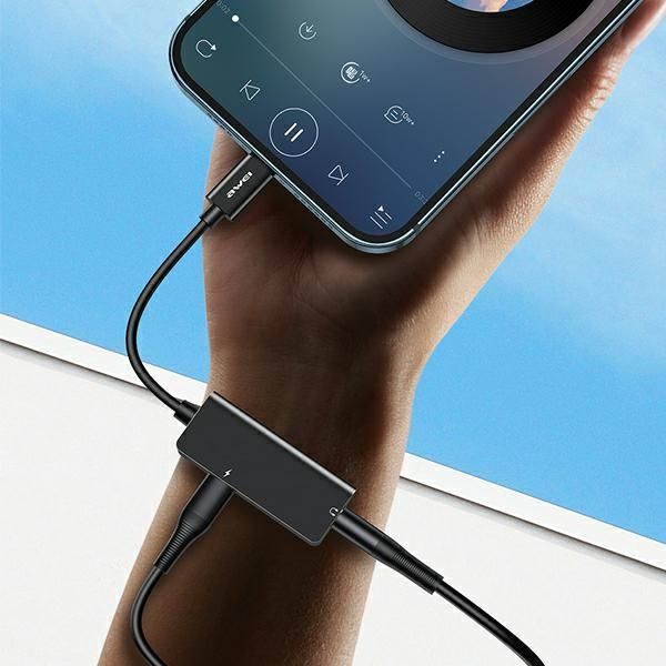 Adapter do słuchawek Lightning na Jack 3.5 + Ładowanie AWEI