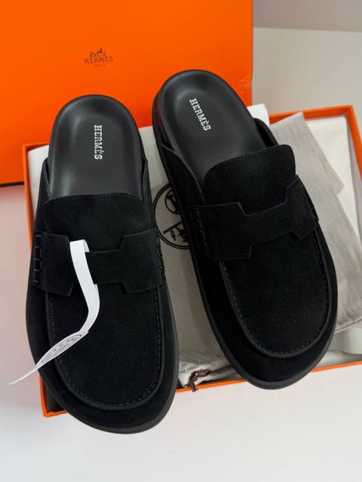 Сабо мюлі клоги ерме мюли бренд ермес шлепки балетки туфли