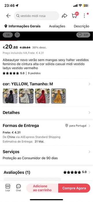 Vestido Aliexpress elegante primavera/verão