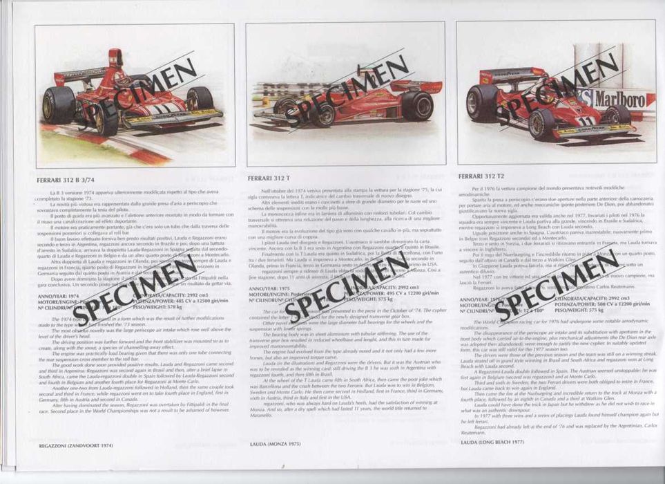 FERRARI 40 Anos de Formula1, Coleção de 40 Litografias Autenticada