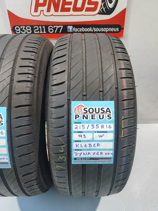 2 pneus semi novos 215-55R16 Kleber - Oferta dos portes