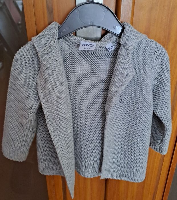 Casaco malha 100% algodão 1-3 meses